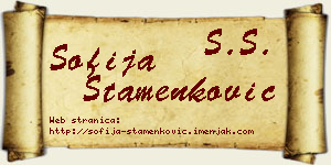 Sofija Stamenković vizit kartica